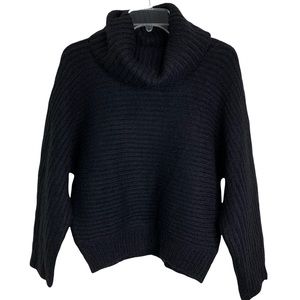 Kinross Cashmere Chunky Cashmere Turtleneck Long Sleeve Sweater in Black Size XL